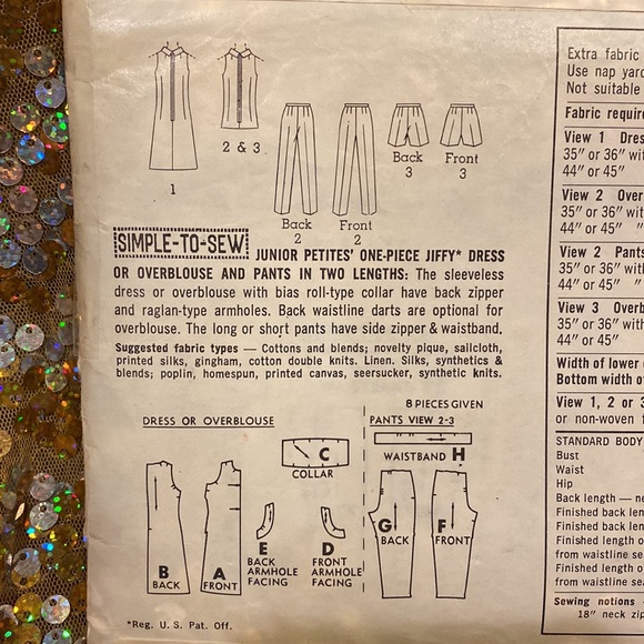 1967 Vintage Simplicity Jiffy Wardrobe Pattern #7104 - Picture 7 of 9